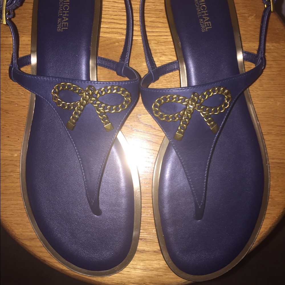 Michael Kors Posey Navy Thong Sandal Size 11